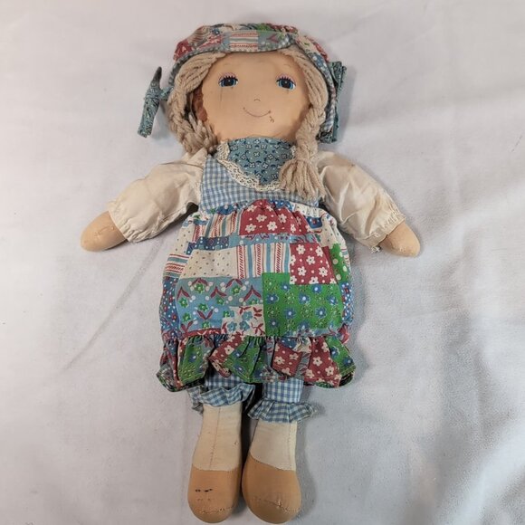 Knickerbocker Holly Hobbie Day 'N Night Eyes Open & Close Blue Dress Vintage Rag - Picture 1 of 11